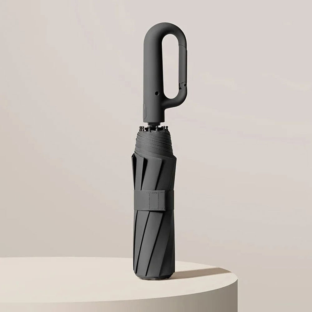 Repel Windproof Travel Umbrella with UV Blocker Compact Folding Design and Carabiner Clip