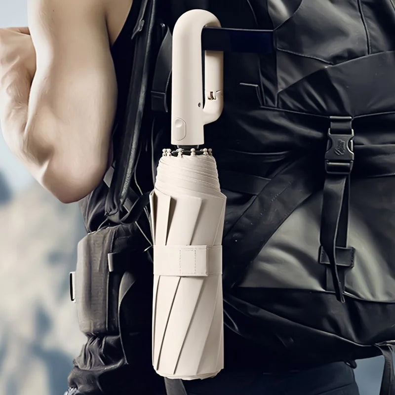 Repel Windproof Travel Umbrella with UV Blocker Compact Folding Design and Carabiner Clip