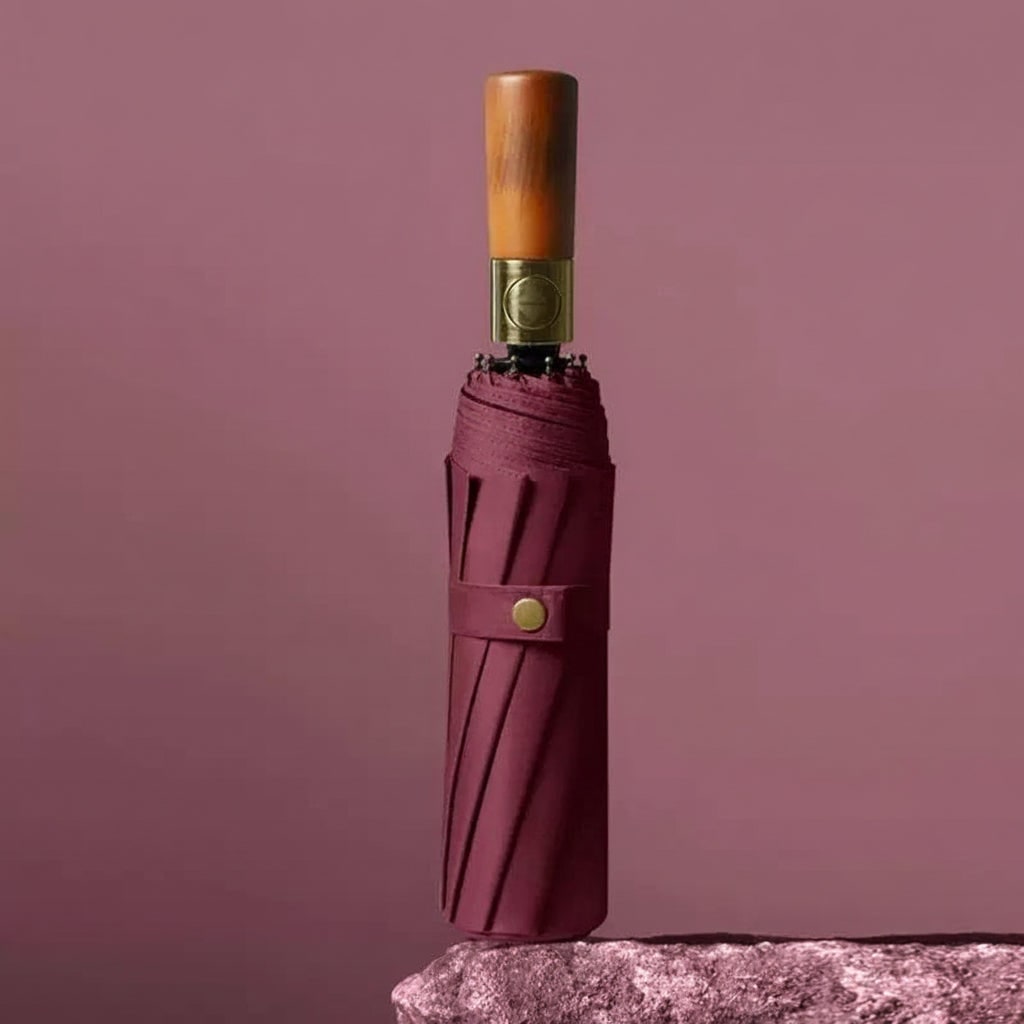 Repel Windproof Travel Umbrella with Wooden Handle and Automatic Folding