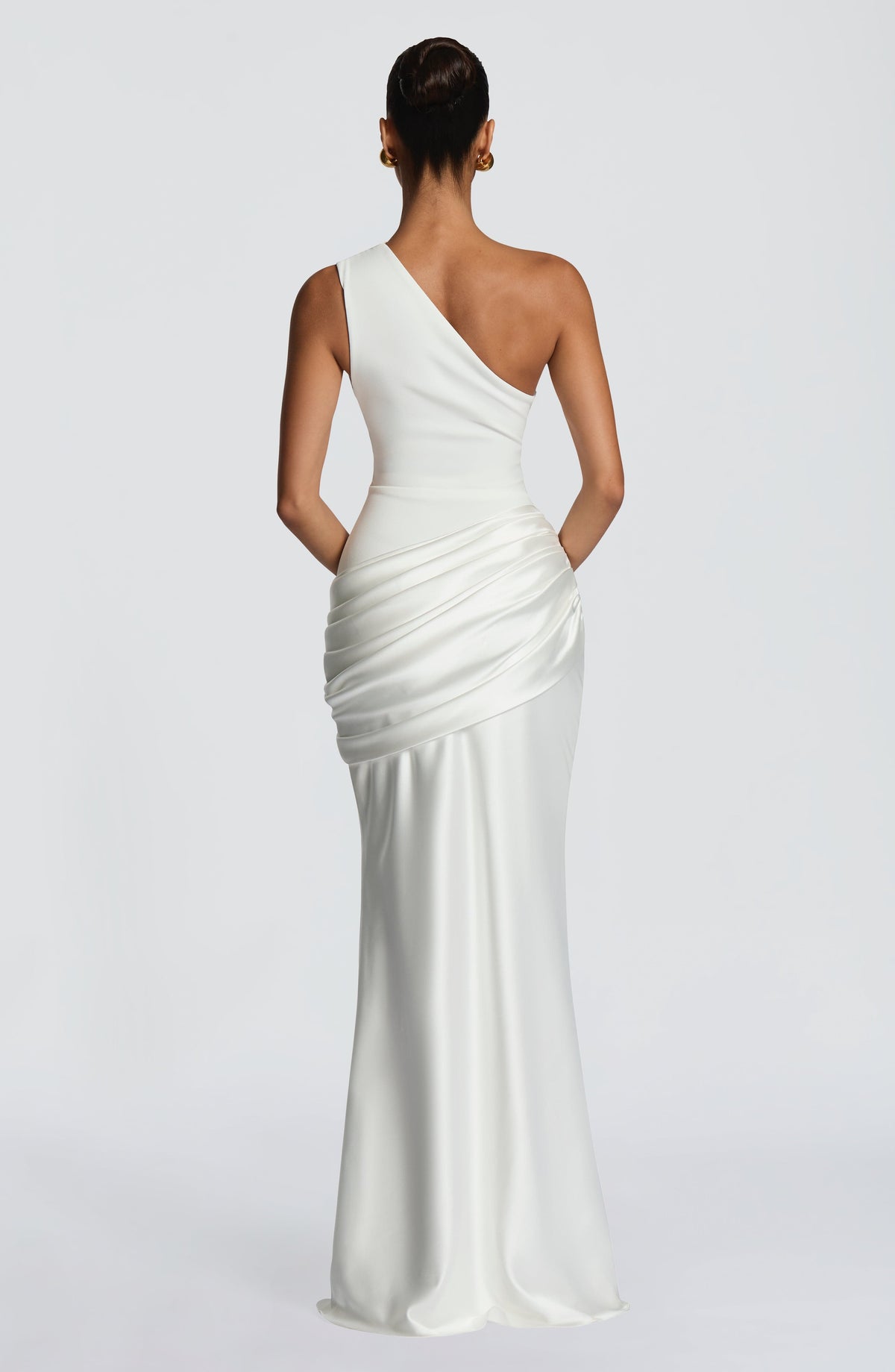 Abbey One-Shoulder Satin Maxi Dress
