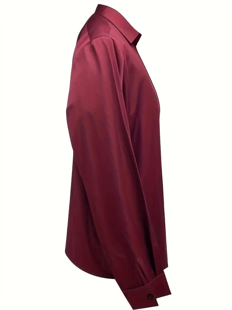 Satin V-Neck Blouse for Women