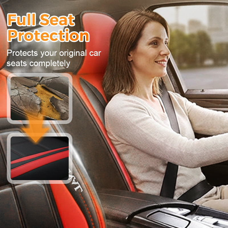 Front car seat covers, 2-piece PU leather set with universal fit
