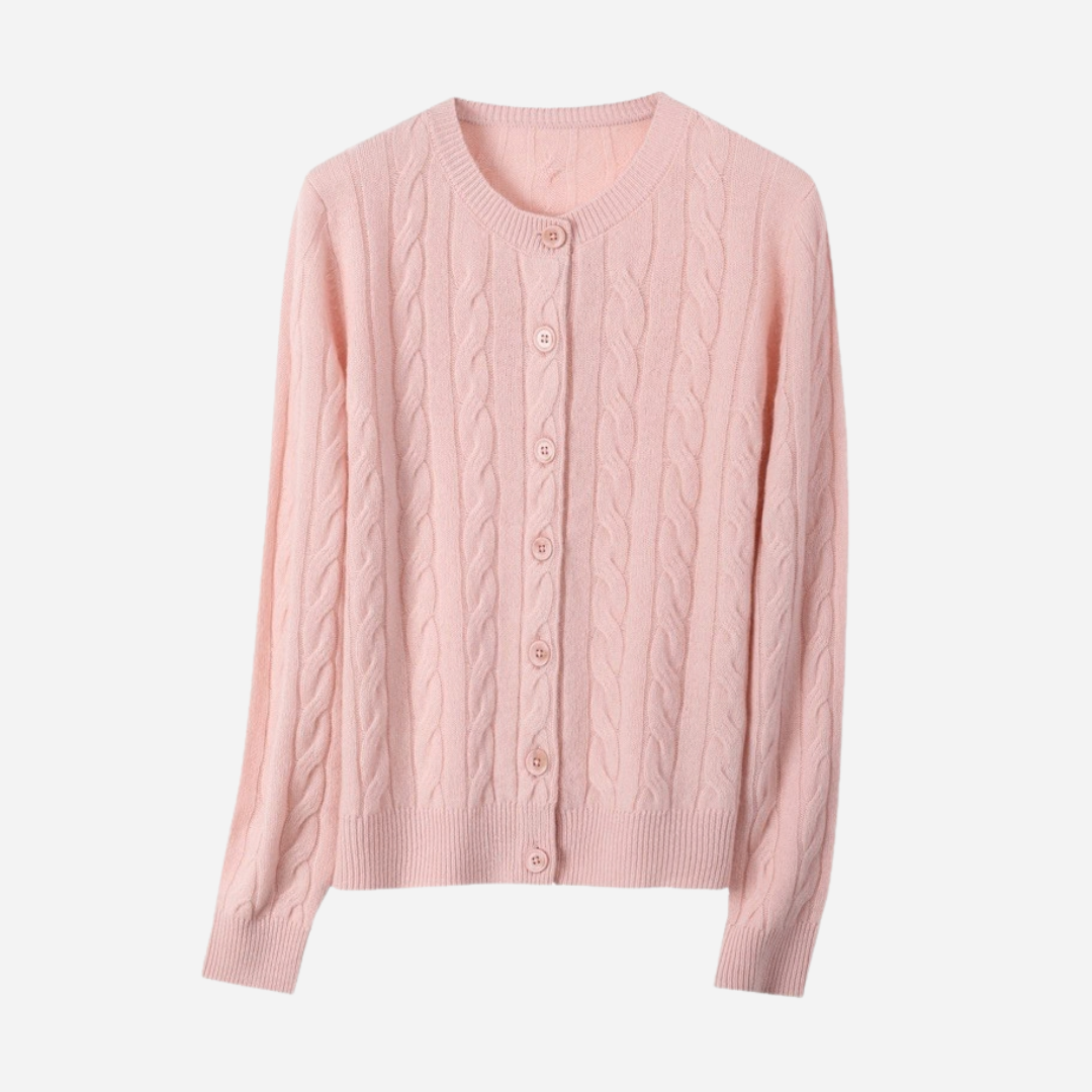 Textured Knit Cardigan with Button-Front for Women