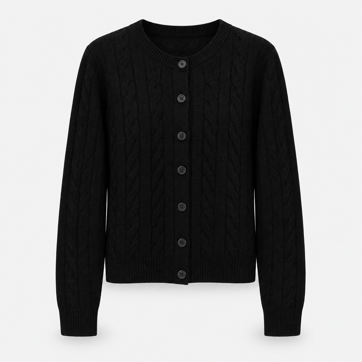 Textured Knit Cardigan with Button-Front for Women