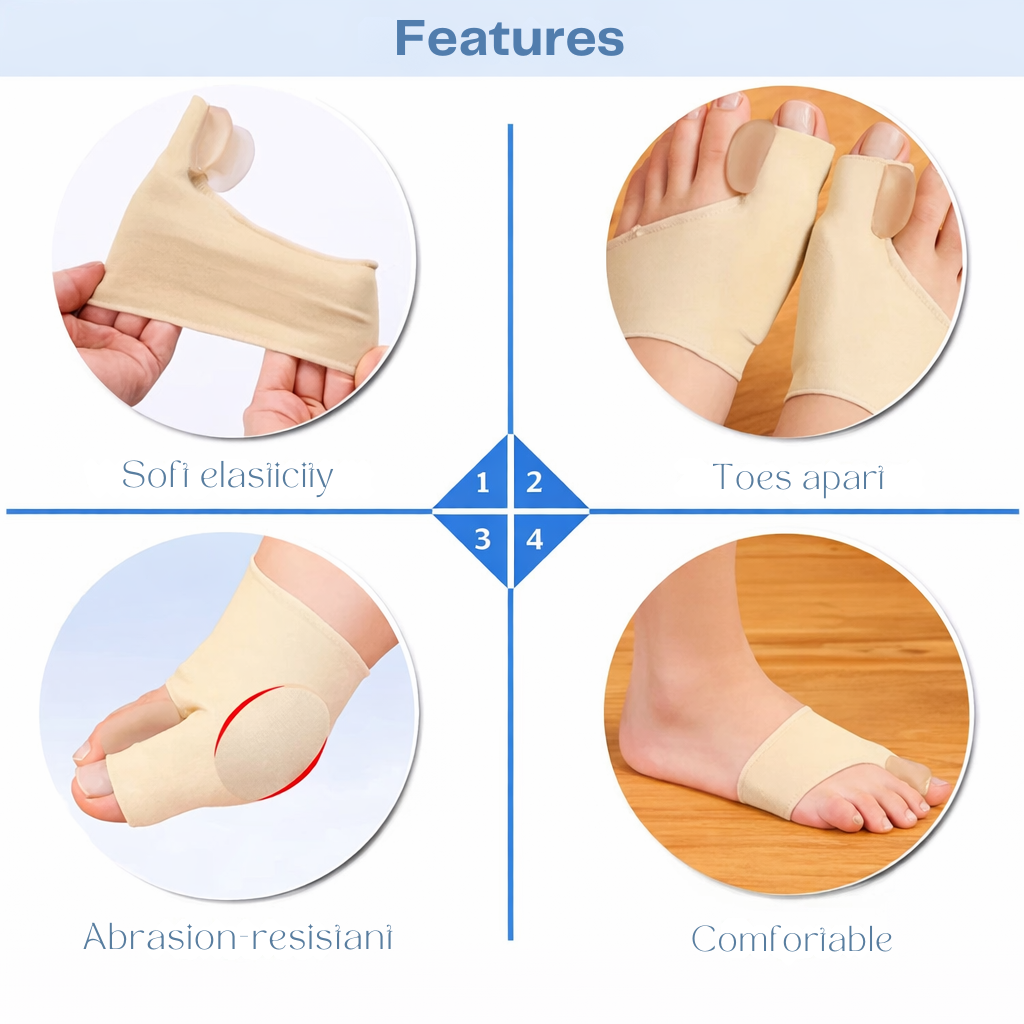 Toe Separators for Bunions with Gel Cushion Pad and Elastic Sleeve
