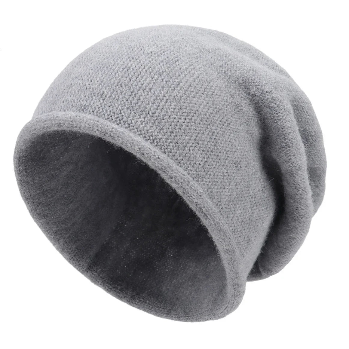 Women's soft casual relaxed-fit knit beanie with slouchy design