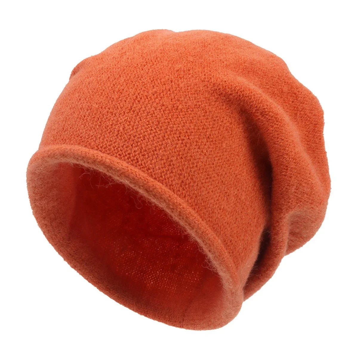 Women's soft casual relaxed-fit knit beanie with slouchy design