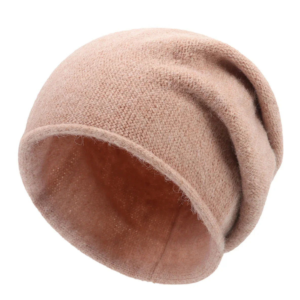Women's soft casual relaxed-fit knit beanie with slouchy design