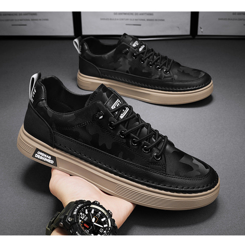 Men's Low-Top Slip-On Sneakers with Injection-Moulded Sole