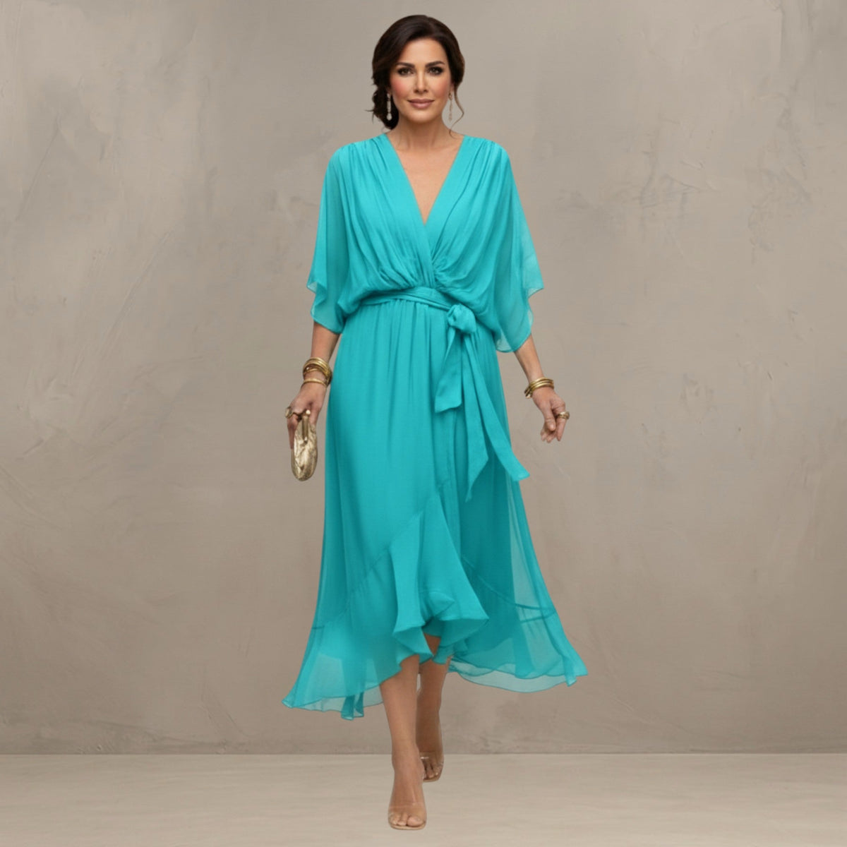 Marta™ | Elegant Chiffon Midi Dress