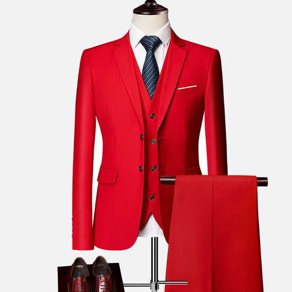 Men's Three-Piece Slim Fit Suit