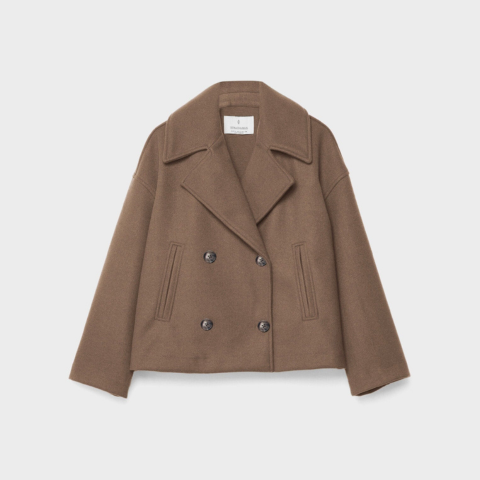 Modern Short Coat with Double-Breasted Front for Women