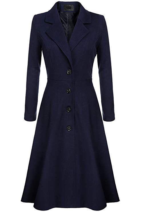 Women Elegant longer coat with tailored cut and artistic button details Chic and Style