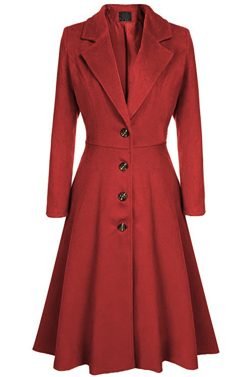 Women Elegant longer coat with tailored cut and artistic button details Chic and Style