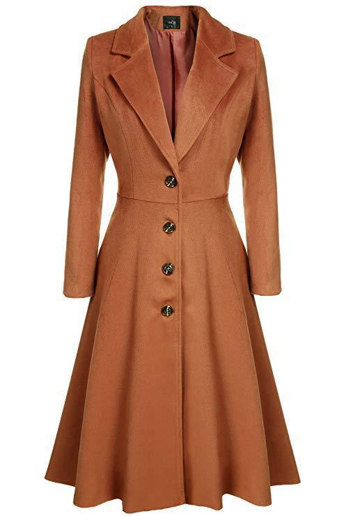 Women Elegant longer coat with tailored cut and artistic button details Chic and Style