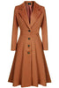 Women Elegant longer coat with tailored cut and artistic button details