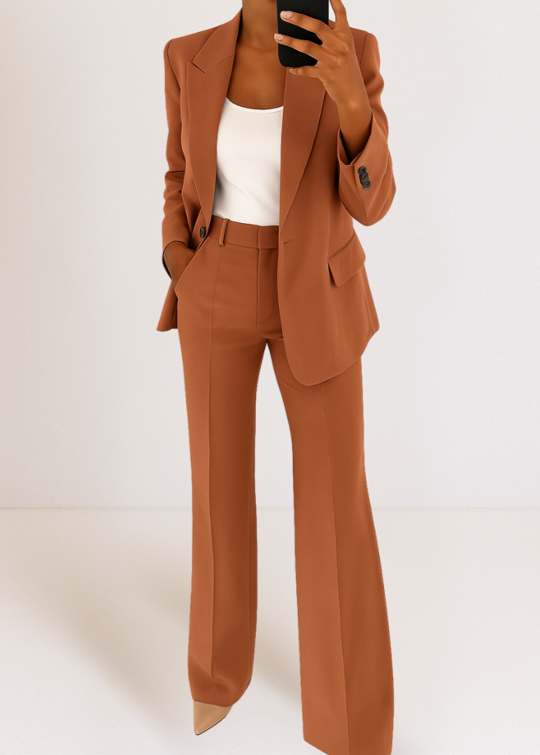 Women's Two-Piece Set: Fitted Blazer and Trousers (Lounge Set)