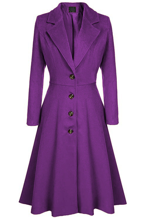 Women Elegant longer coat with tailored cut and artistic button details Chic and Style
