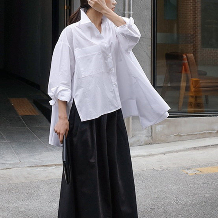 Women's Oversized Blouse with Structured Cut and Fashionable Sleeves Chic und Stil