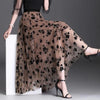 Elegant Maxi Skirt Made of Mesh with Floral Pattern
