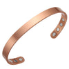 Red Copper Magnetic Bracelet and Ring Set with Adjustable Open Design