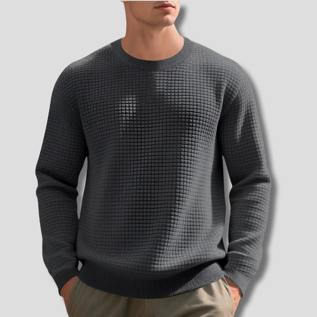 Comfortable Waffle Knit Sweater for Men