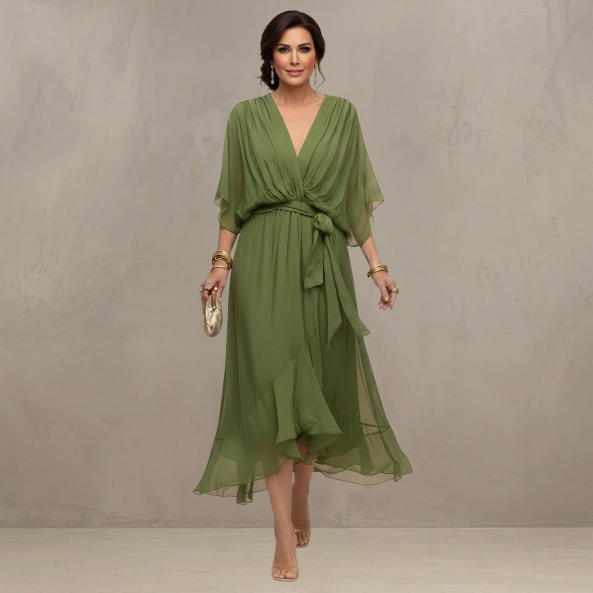 Marta™ | Elegant Chiffon Midi Dress