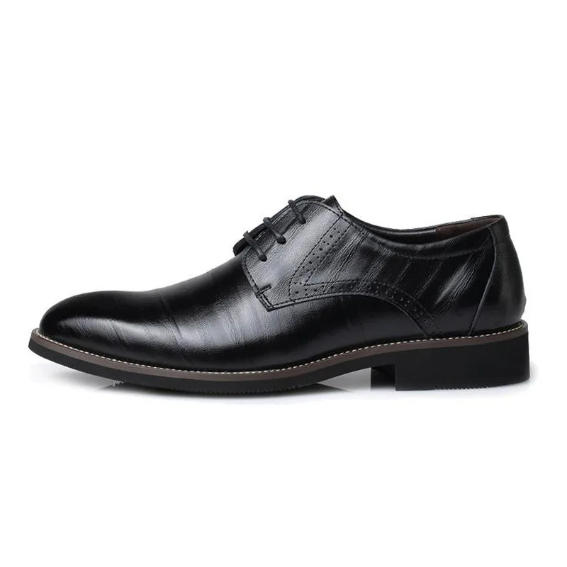Men’s Smart Vegan Leather Oxford Shoes with Classic Lace-Up Closure
