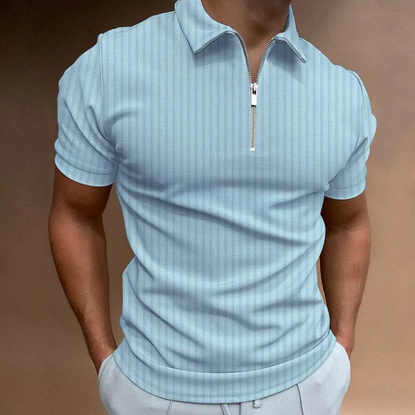 Muscle Fit Men's Polo with Zipper