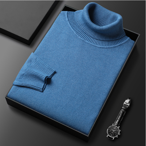 Men's Winter Roll-Neck Jumper with Long Sleeves