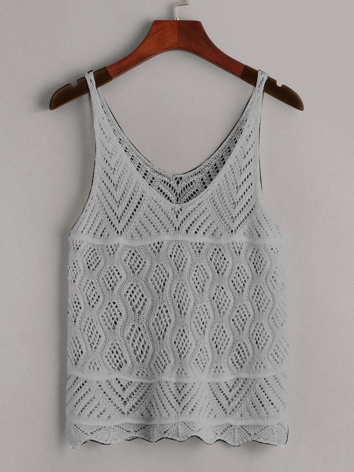 Women lightweight crochet top Lune London