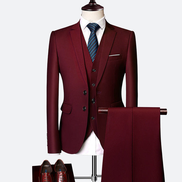 Men's Three-Piece Slim Fit Suit