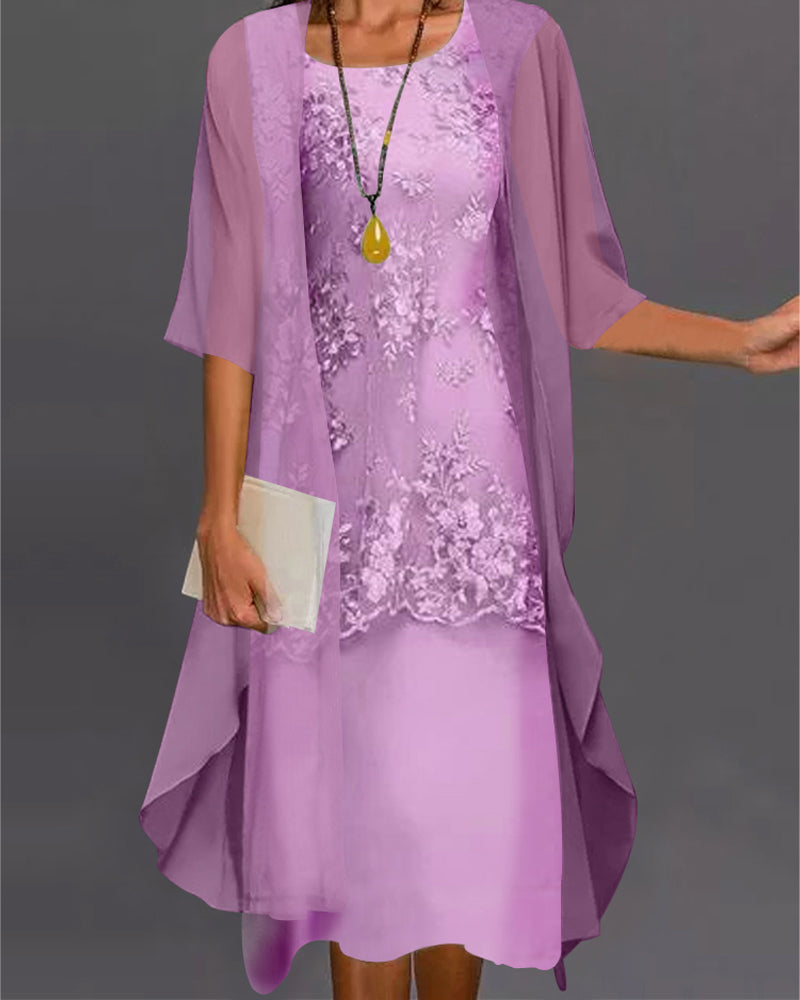 Chic und Stil | Elegant Chiffon Dress In Two Parts