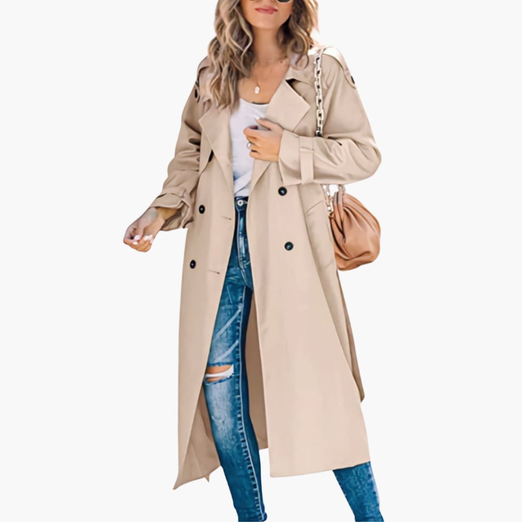 Women’s Trench Coat with Button Placket