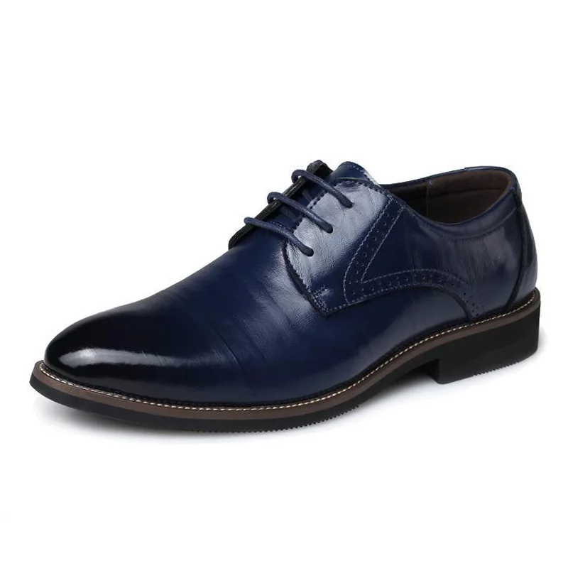 Men’s Smart Vegan Leather Oxford Shoes with Classic Lace-Up Closure