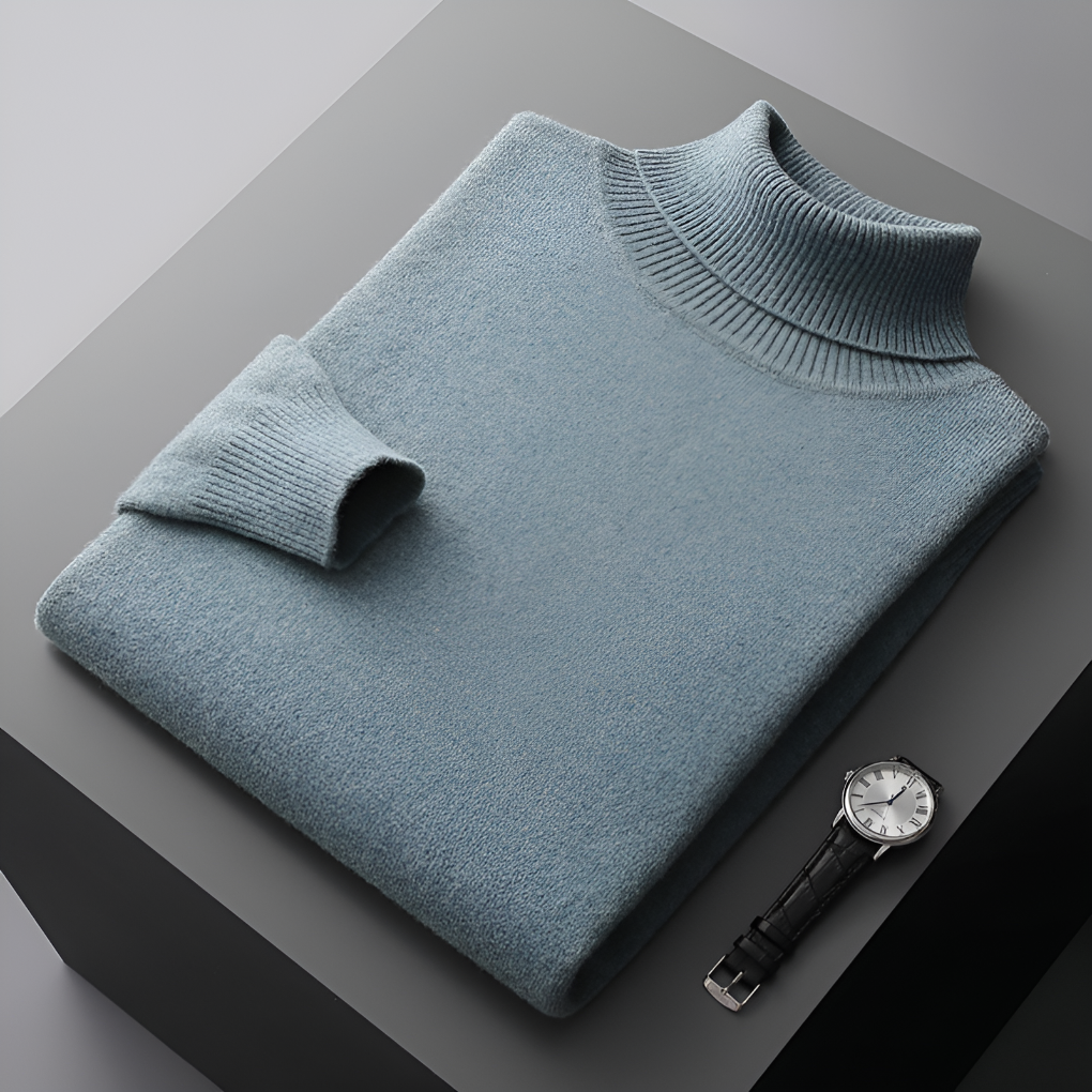 High-Quality Men’s Fine Wool-like Turtleneck Sweater
