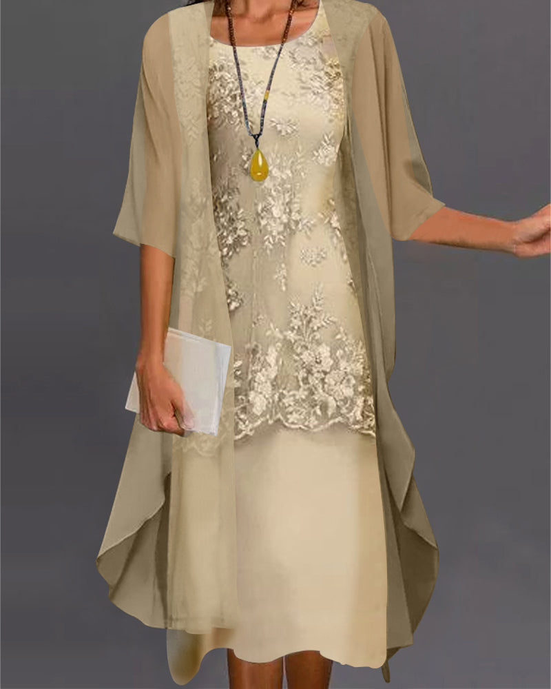Chic und Stil | Elegant Chiffon Dress In Two Parts