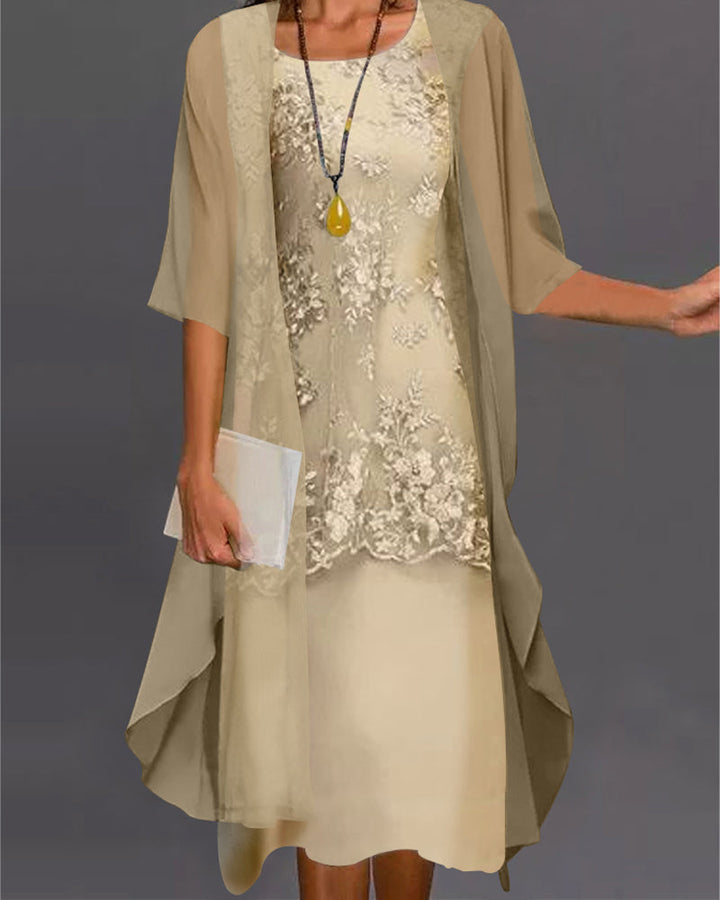 Chic und Stil | Elegant Chiffon Dress In Two Parts
