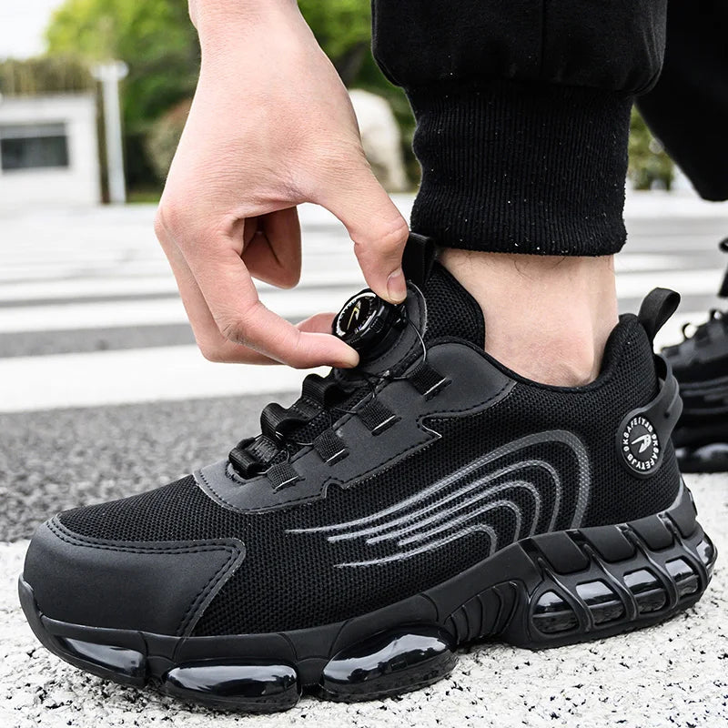 Men's Cushioned Lace-Up Work Shoes