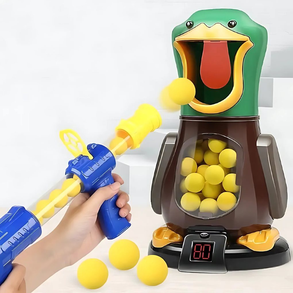 Air Powered Soft Bullet Game with Walking Duck and Lights
