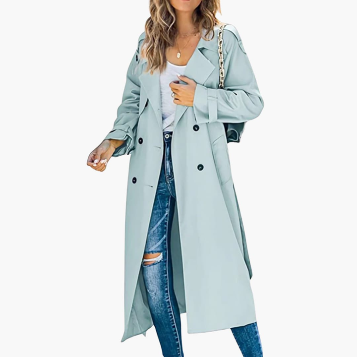 Women’s Trench Coat with Button Placket