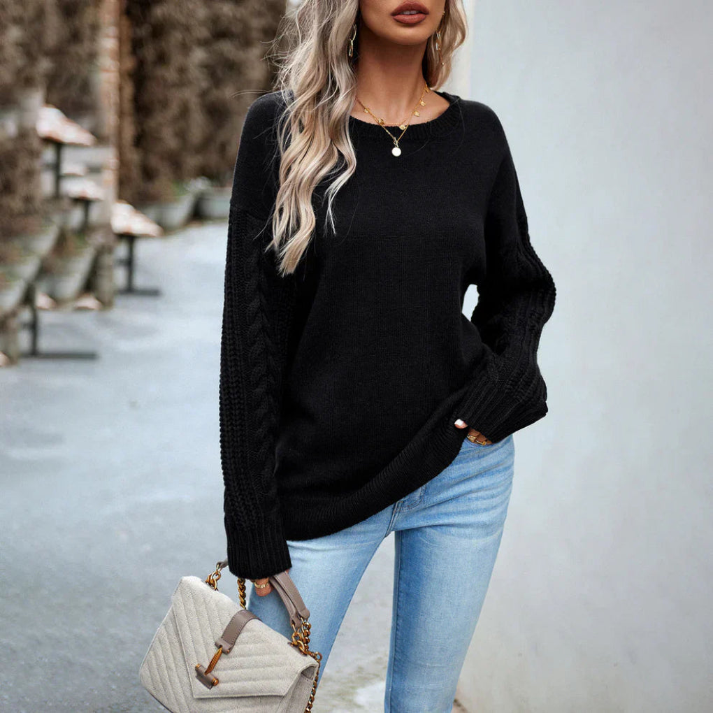 Women’s Soft Knit Sweater – Elegant Long Sleeve Design