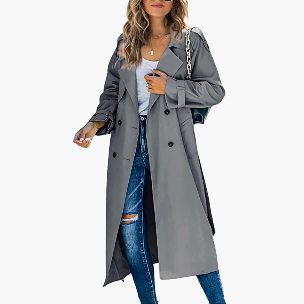 Women’s Trench Coat with Button Placket