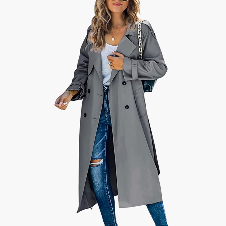 Women’s Trench Coat with Button Placket
