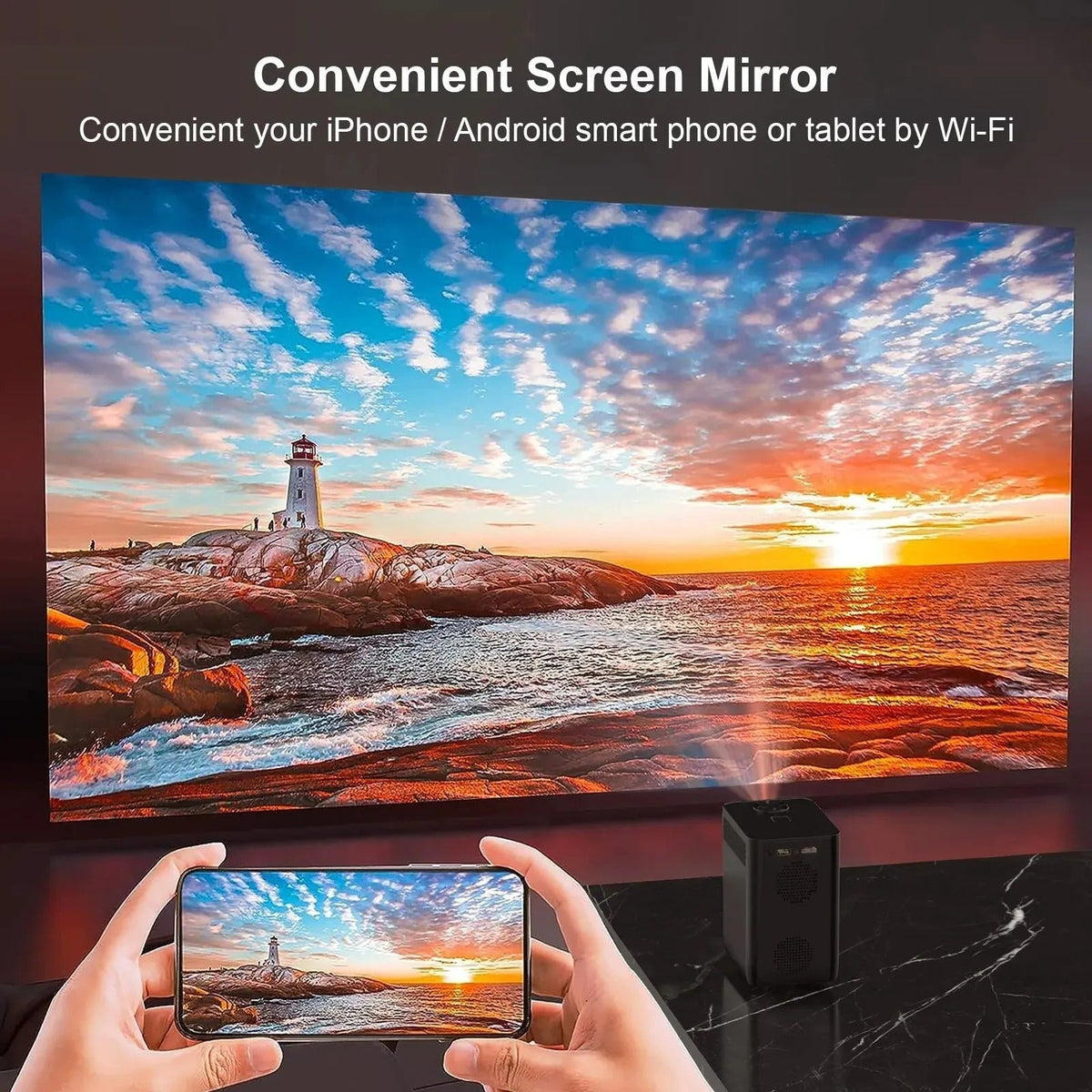 4K Ultra HD Android Projector – WiFi Streaming Enabled