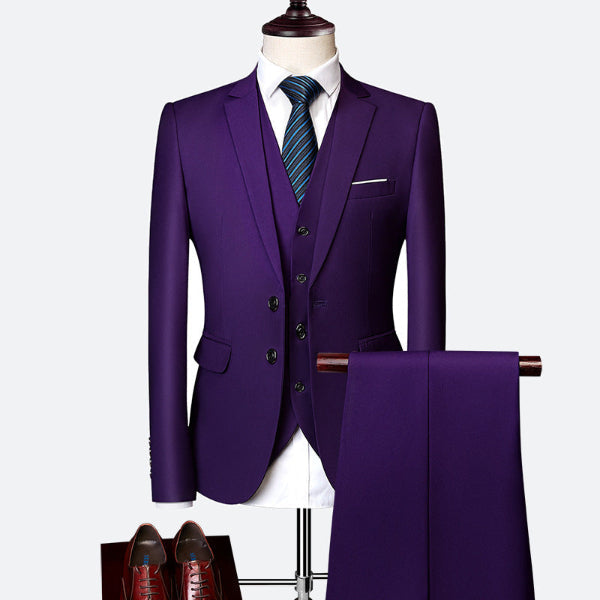 Men's Three-Piece Slim Fit Suit