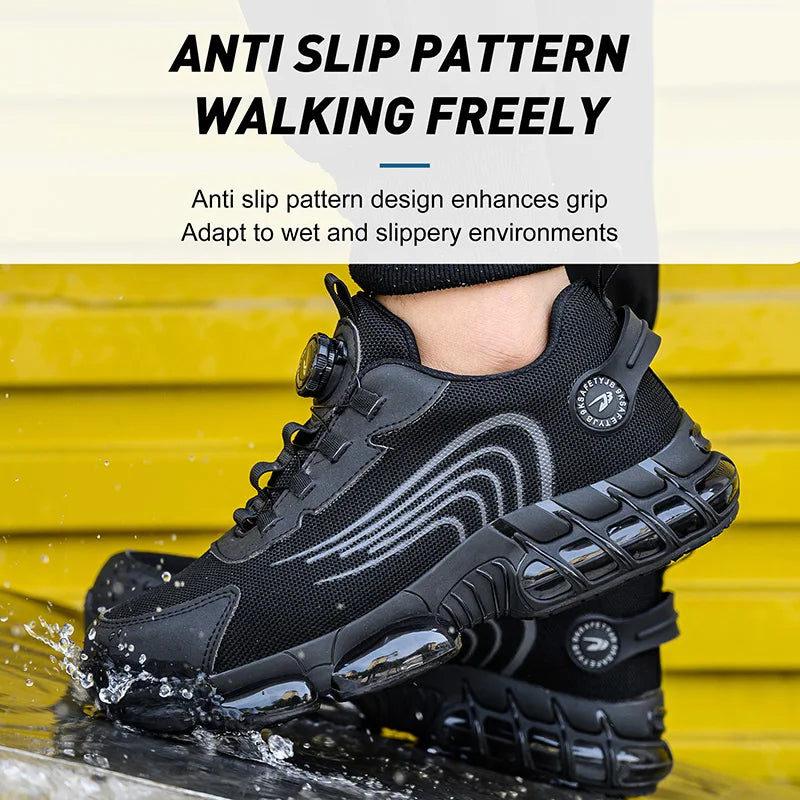 Men's Cushioned Lace-Up Work Shoes