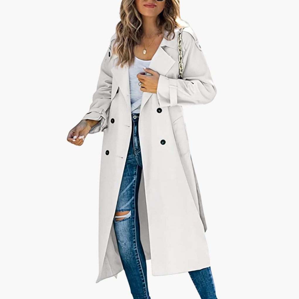 Women’s Trench Coat with Button Placket