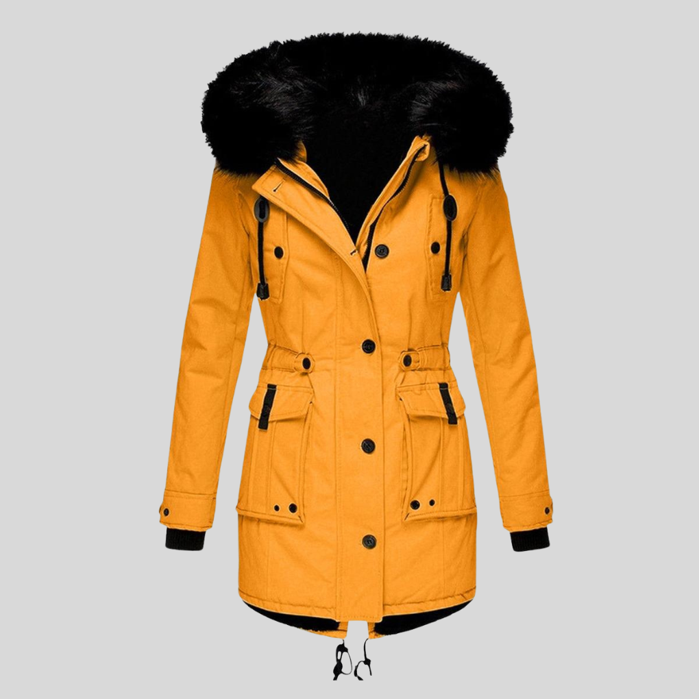 Women’s Winter Hooded Coat – Functional Layer with Pockets