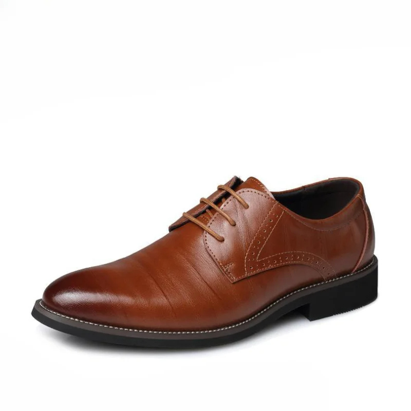 Men’s Smart Vegan Leather Oxford Shoes with Classic Lace-Up Closure
